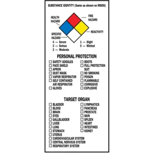 BRADY 99197 Nfpa Label 8 Inch Height Paper 3 Inch Width - Pack Of 500 | AD2QNG 3TL73