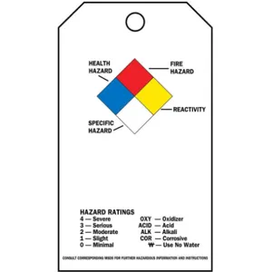 BRADY 99202 Accident Prevention Tag Polypropylene Nfpa Diamond - Pack Of 25 | AC8HTN 3AF92