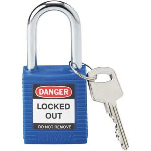 BRADY 99556 Lockout Padlock Keyed Different Blue 1/4 Inch Diameter | AC3ZJC 2XU61