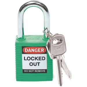 BRADY 99564 Lockout Padlock Keyed Different Green 1/4in. Diameter | AC3ZJD 2XU62