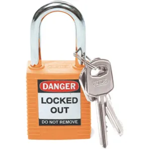 BRADY 123268 Lockout Padlock Keyed Alike Orange 1/4 Inch - Pack Of 3 | AC8EEY 39N165