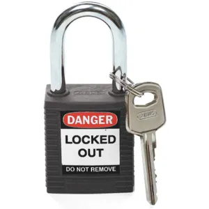 BRADY 99580 Lockout Padlock Keyed Different Black 1/4in. Diameter | AC3ZJG 2XU65