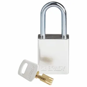 BRADY ALU-SLV-38ST-KD Lockout Padlock, Keyed Different, Aluminum, Std Body Body Size, Steel, Std, Silver | CP2FEM 55JY22