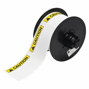 BRADY B30-241-595-ANSICA Precut Label Roll, Caution, Caution Header, 2 1/4 x 3 Inch Size, Vinyl, White, Outdoor | CP2KLH 6XGZ5