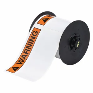 BRADY B30-241-595-ANSIWA Precut Label Roll, Warning, Warning Header, 2 1/4 x 3 Inch Size, Vinyl, White, Outdoor | CP2LCA 6XHA5