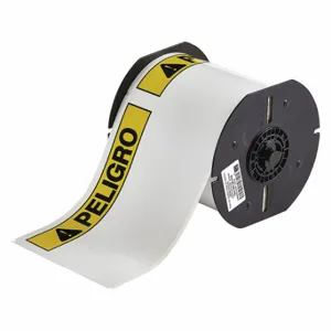 BRADY B30-25-595-PEL Precut Label Roll, Peligro, Peligro Header, 4 x 6 1/4 Inch Size, Vinyl, White, Outdoor | CP2KWZ 45LR86