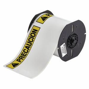 BRADY B30-25-595-PREC Vorgeschnittene Etikettenrolle, Precaucion, Precaucion-Kopfzeile, 4 x 6 1/4 Zoll Größe, Vinyl, Weiß | CP2KXA 45LR87