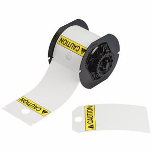 BRADY B30-255-851-ANSICA Printable Lockout Tags, Caution, 5 3/4 x 3 1/4 Inch Size, Polyester, Black/Yellow On White | CP2MMM 800TG9