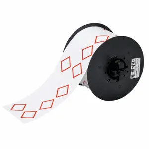 BRADY B30-261-7569-CLP4A Precut Label Roll, Red Ghs/Clp 4A Diamonds, 2 61/64 x 4 21/64 Inch Size, Vinyl, White | CP2LAZ 39F436