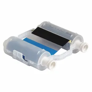 BRADY B30-R10000-KB-16 Label Printer Ribbon Cartridge, 4 5/16 Inch Size x 200 ft, Black/Blue, Resin, R10000 | CP2BFY 45LT29