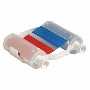 BRADY B30-R10000-RB-16 Label Printer Ribbon Cartridge, 4 5/16 Inch Size x 200 ft, Blue/Red, Resin, R10000 | CP2BGE 45LT40