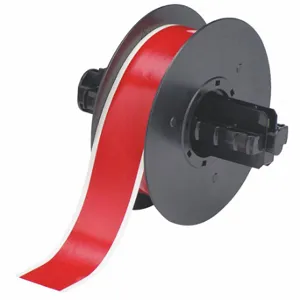 BRADY B30C-1125-595-RD Continuous Label Roll, 1 1/8 Inch X 100 Ft, Vinyl, Red, Outdoor, 0.004 Inch Label Thick | CP2HWY 6UMP5