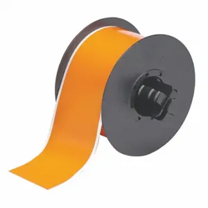 BRADY B30C-2250-595-OR Continuous Label Roll, 2 1/4 Inch X 100 Ft, Vinyl, Orange, Outdoor | CP2JGK 6UMP2