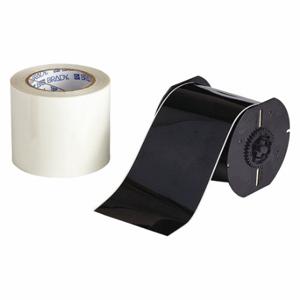 BRADY B30C-4000-483BK-KT Continuous Label Roll, 4 Inch X 100 Ft, Polyester With Rubber Adhesive, Black | CP2JLH 45LT16