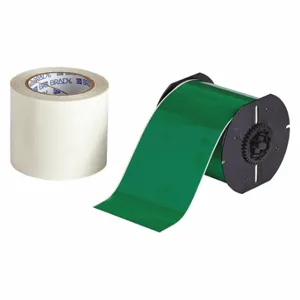 BRADY B30C-4000-483GN-KT Continuous Label Roll, 4 Inch X 100 Ft, Polyester With Rubber Adhesive, Green | CP2JLK 45LT18