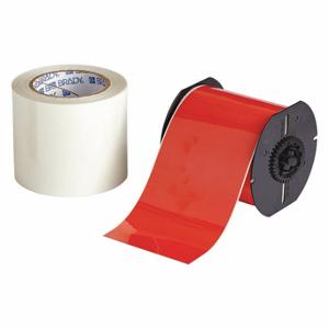 BRADY B30C-4000-483RD-KT Continuous Label Roll, 4 Inch X 100 Ft, Polyester With Rubber Adhesive, Red | CP2JLM 45LT20