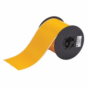 BRADY B30C-4000-595-YL Continuous Label Roll, 4 Inch X 100 Ft, Vinyl, Yellow, Outdoor | CP2LGP 6UMR7