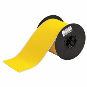 BRADY B30C-4000-854-YL Continuous Label Roll, 4 Inch X 50 Ft, Metal Detectable Polyester, Yellow, Indoor/Outdoor | CP2JPM 29TT31