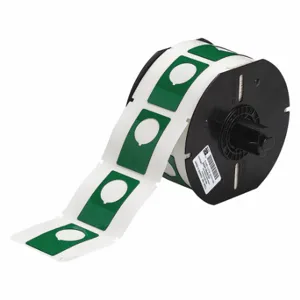 BRADY B30EP-168-593-GN Precut Label Roll, Circle With Notch, 1 29/32 x 1 13/64 Inch Size, Polyester, Green | CP2KMM 6UNF4