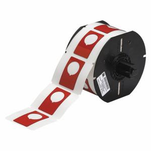 BRADY B30EP-168-593-RD Precut Label Roll, Circle With Notch, 1 29/32 x 1 13/64 Inch Size, Polyester, Red | CP2KMP 6UNF9