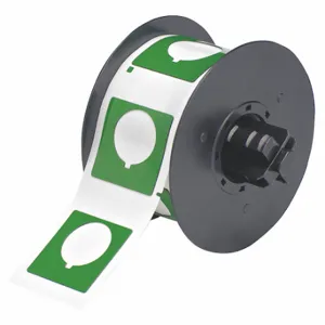 BRADY B30EP-169-593-GN Precut Label Roll, Circle With Notch, 1 51/64 x 1 51/64 Inch Size, Polyester, Green | CP2KNA 6UNF5