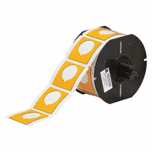 BRADY B30EP-169-593-YL Precut Label Roll, Circle With Notch, 1 51/64 x 1 51/64 Inch Size, Polyester, Yellow | CP2LMC 6UNH0