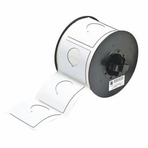 BRADY B30EP-170-593-WT Precut Label Roll, Circle With Notch, 2 13/32 x 2 13/32 Inch Size, Polyester, White | CP2KNW 6UNG6