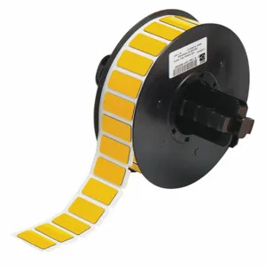 BRADY B30EP-171-593-YL Precut Label Roll, No Precut Hole, 31/64 x 1 1/16 Inch Size, Polyester, Yellow, Adhesive | CP2KWT 6UMV7