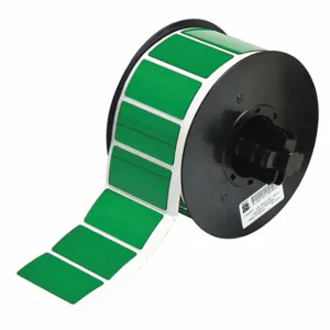 BRADY B30EP-173-593-GN Precut Label Roll, No Precut Hole, 1 x 2 Inch Size, Polyester, Green, 300 Labels Per Roll | CP2KRP 6UMT7