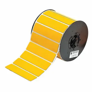 BRADY B30EP-174-593-YL Precut Label Roll, No Precut Hole, 1 x 4 Inch Size, Polyester, Yellow, 300 Labels Per Roll | CP2KUG 6UMW3