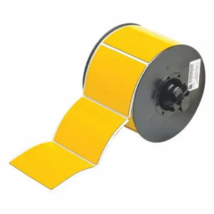 BRADY B30EP-177-593-YL Precut Label Roll, No Precut Hole, 2 1/2 x 3 Inch Size, Polyester, Yellow | CP2KVH 6UMW2