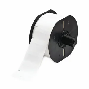 BRADY B33-120-427 Precut Label Roll, 1 Inch X 1 3/4 Inch, Vinyl, Black On White | CV2QWX 21U342