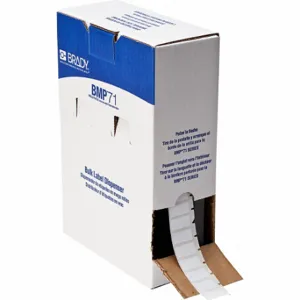 BRADY BM-17-423 Label, 1/2 Inch Size x 1 Inch, 1 Inch, Polyester, White, 5000 Labels per Roll | CP2CPC 803RC2