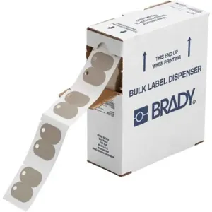 BRADY BM7-110-145FR-GY Tag, 1 Inch x 1 Inch, Polyethylene, Gray Matte, Indoor, 1000 Tags per Roll | CP2MNH 803V01