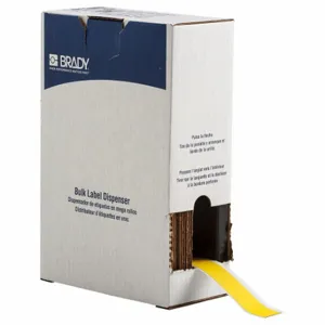 BRADY BM7C-1000-854-YL Label, 1 Inch Size x 75 ft, Metal Detectable Polyester, Yellow, Indoor | CP2CLP 803MW5