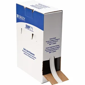 BRADY BM7C-240-498 Label, 15/64 in, 15/64 Inch Size x 275 ft, Vinyl, White | CT9EEV 803RN5