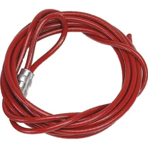 BRADY CABLE-10FT Cable Spool 10 feet Length Red Plastic Coated Steel | AH6DMK 35XM02