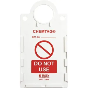 BRADY CHEM-CTHUSA01 Chemtag(r) Tag Holder 11-1/4 x 6 Inch - Pack Of 10 | AC9EYH 3GAL3