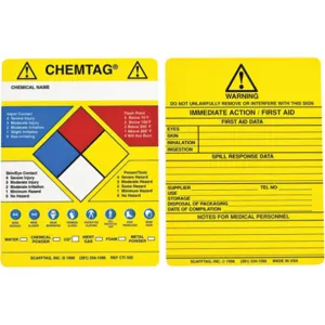 BRADY CHEM-CTI502 Chemtag(r) Insert 5-3/4 x 7-5/8 Inch - Pack Of 100 | AC9EYK 3GAL5