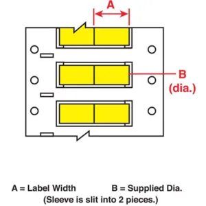 BRADY 3FR-187-2-YL-S-2 Wire Marking Sleeves 1 Inch Width 0.335 Inch Length | AH3CRL 31DX65