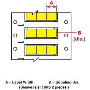 BRADY DR-375-2-YL-3 Wire Marking Sleeves 9.5 Inch Width 50 Feet Length | AH3CPK 31DX18