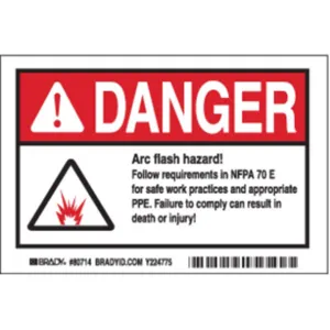 BRADY EL-4 Machine/equipment Label 4 Inch H - Pack Of 5 | AF4CZQ 8RJR9