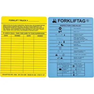 BRADY FLT-ETSI51 Forklift(tm) Tag Insert Black Vinyl - Pack Of 100 | AC9EXY 3GAK3