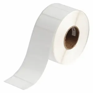 BRADY J20-137-7425J Precut Label Roll, Rectangle, 1 x 2 Inch Size, Cryogenic Autoclavable Polypropylene, White | CR8PKG 493P97