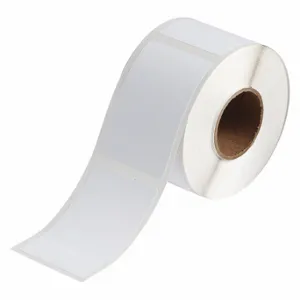 BRADY J20-260-2569 Precut Label Roll, 3 11/32 x 2 11/64 Inch Size, Polyester, White, 340 Labels | CP2KFB 493R03