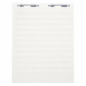 BRADY JET-27-117-5 Precut Label Sheet, 3/4 x 1/2 Inch Size, Vinyl, White, 5, 120 Labels | CP2LVU 31DX01