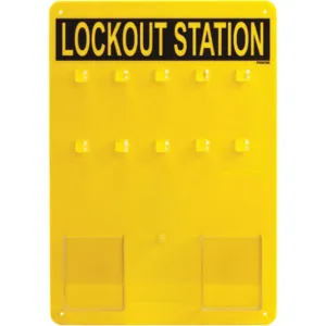 BRADY LC204G Lockout Station Unfilled 14 Inch H Black/yellow | AD2YQP 3WPT6