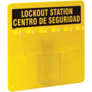 BRADY LC210G Lockout Station Unfilled 16 Inch H Black/yellow | AD2YQH 3WPR9