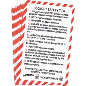 BRADY LOSC13 Prinzing Lockout Safety Card - Pack Of 10 | AA7HQG 15Y921