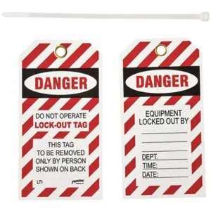 BRADY LT10 Danger Tag 5-1/2inH x 3inW Vinyl - Pack of 10 | AB4ZJQ 20TJ30